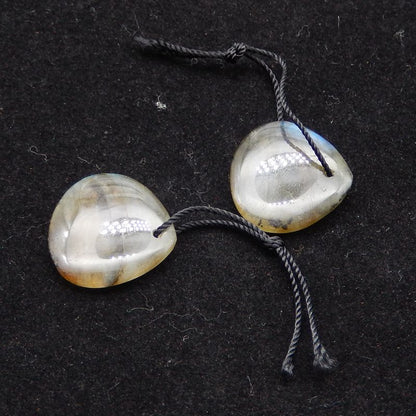 天然拉长石泪珠耳环一对，用于制作耳环的石头，18x3 毫米，3.3 克