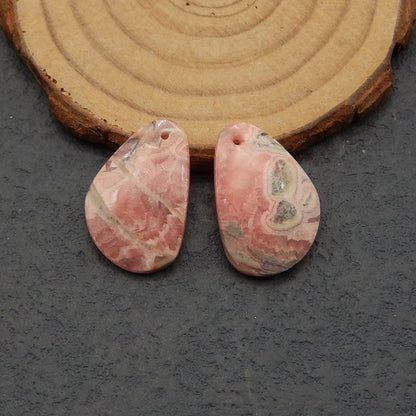 Natural Argentina Rhodochrosite Earring Beads 21*15*4mm, 6.1g