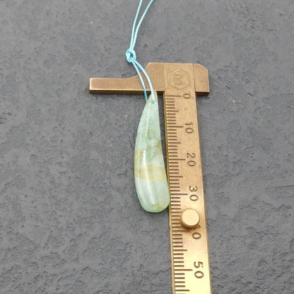 Perle pendentif chrysocolle, 36x8x5mm, 2.6g