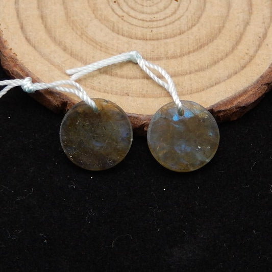 Natural Labradorite Earring Beads 15*15*7mm, 1.9g