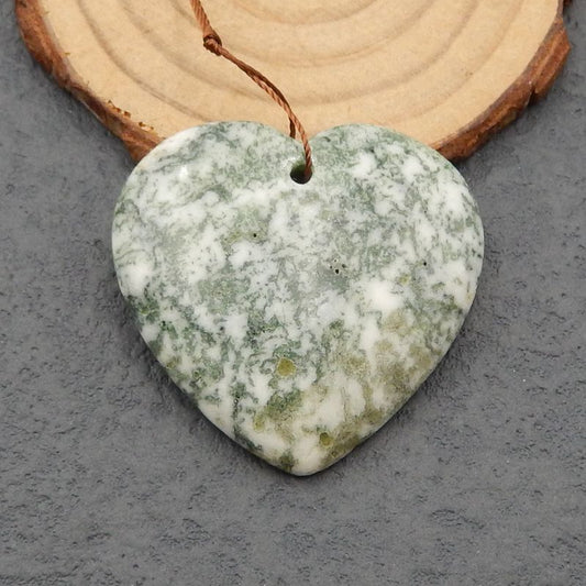 Natural Tree Agate Pendant Bead 38x40x7mm, 15.8g