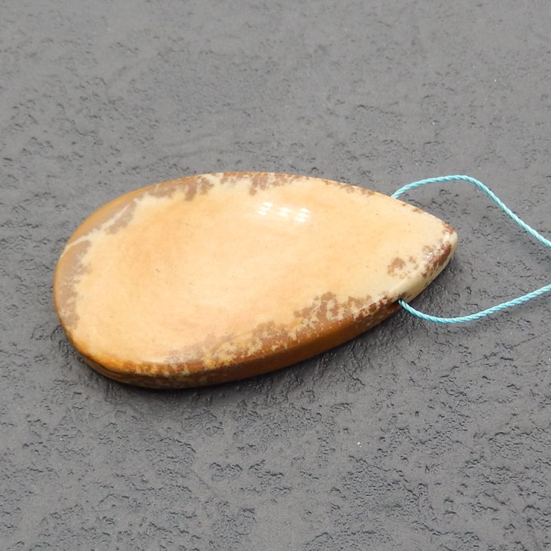 Perle pendentif en jaspe US Picture, 49 x 27 x 6 mm, 15,1 g