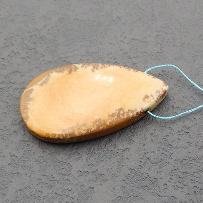 Perle pendentif en jaspe US Picture, 49 x 27 x 6 mm, 15,1 g