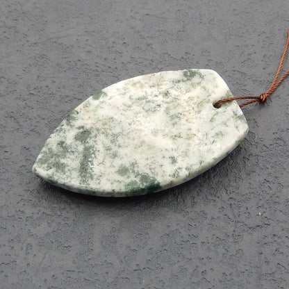 Natural Tree Agate Pendant Bead 49x29x7mm, 16.6g
