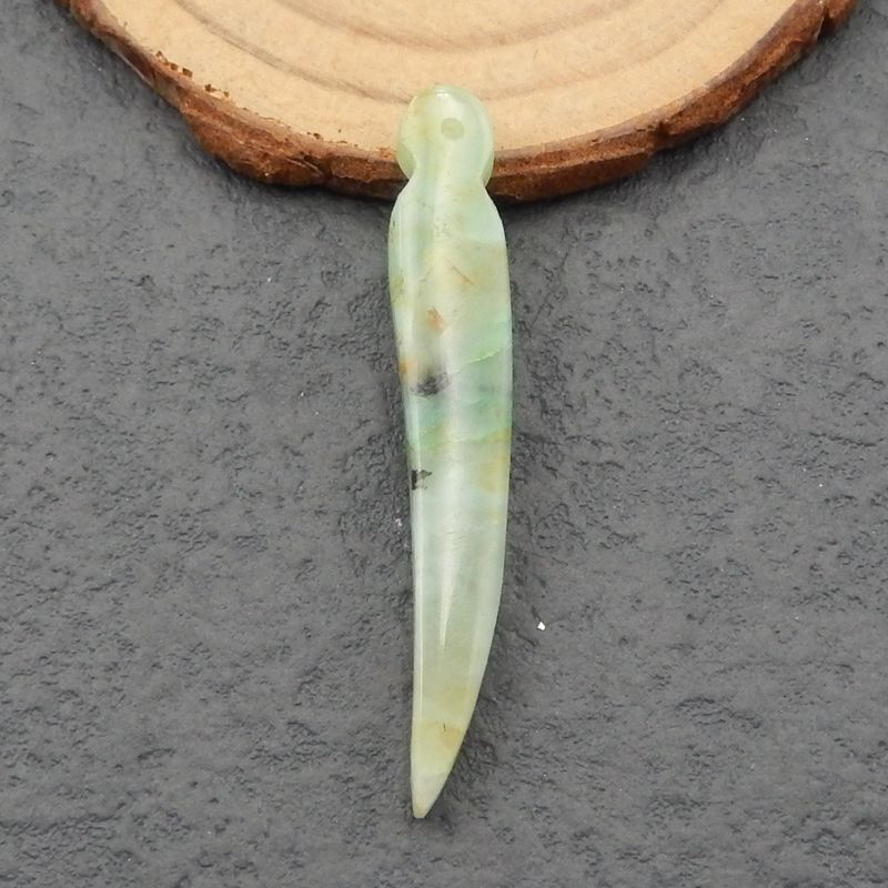 Perle pendentif chrysocolle, 49x8x6mm, 3.6g