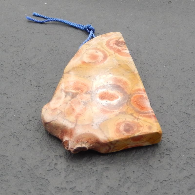 Perle pendentif jaspe champignon, 49x36x8mm, 22.3g
