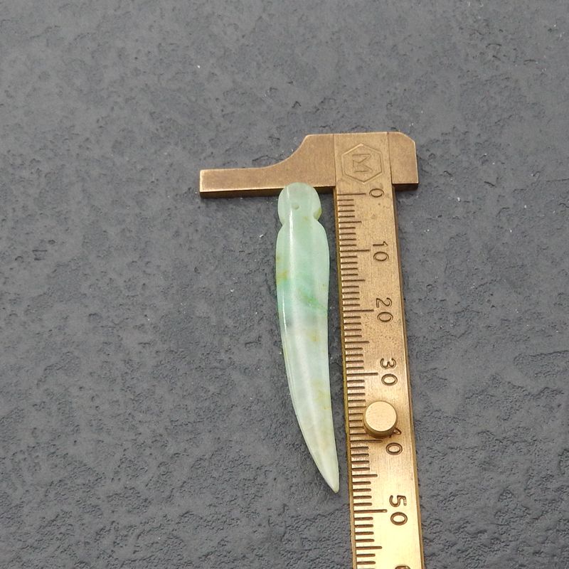 Chrysocolla 吊珠，49x8x6mm，3.6g