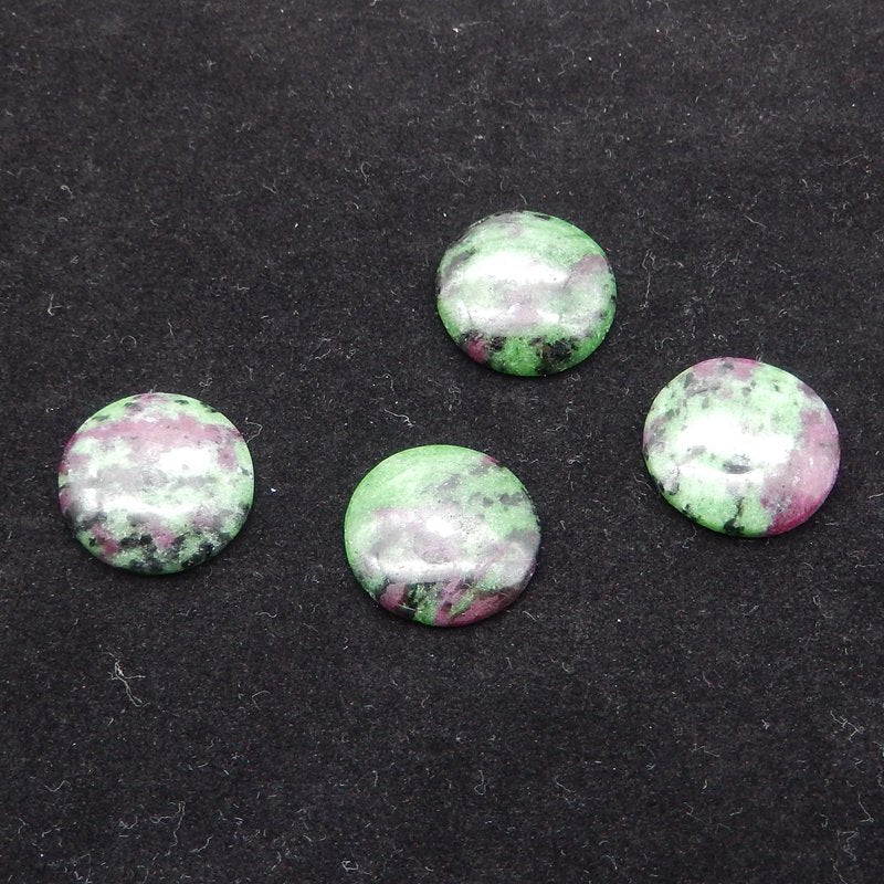 4 pcs Natural Ruby and Zoisite Cabochons 22*22*4mm, 19.0g