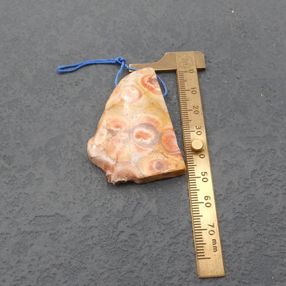 Perle pendentif jaspe champignon, 49x36x8mm, 22.3g