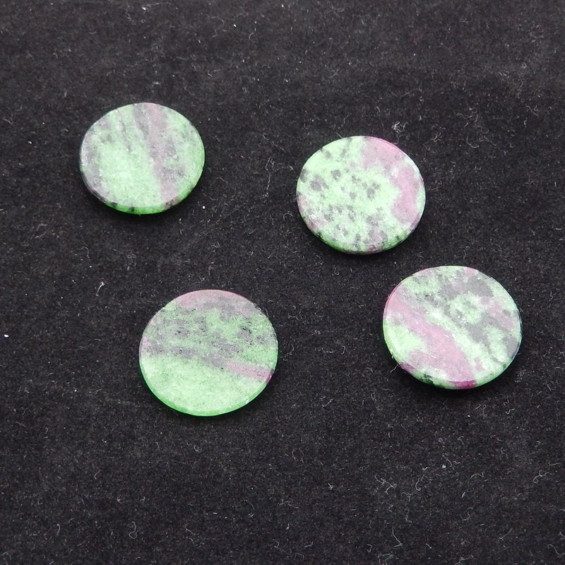 4 pcs Natural Ruby and Zoisite Cabochons 22*22*4mm, 19.0g