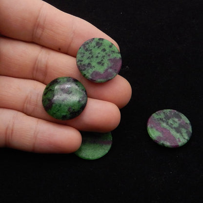 4 pcs Natural Ruby and Zoisite Cabochons 22*22*4mm, 19.0g