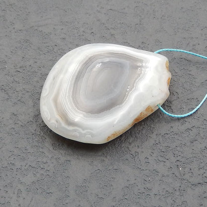 Natural Agate Pendant Bead 43x31x9mm, 17.9g