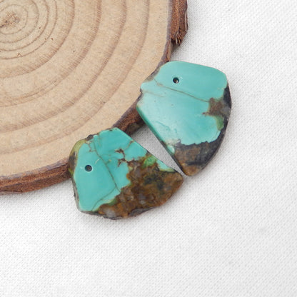 Natural Turquoise Earring Beads 19X16X2mm, 2.7g