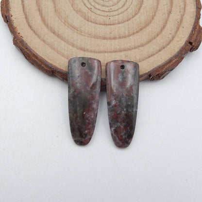 Natural African Blood Stone Earring Beads 26X10X3mm, 3.3g