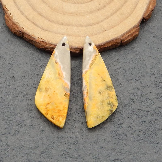 Natural BumbleBee Jasper Earring Beads 35*12*5mm, 5.7g