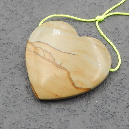 Natural Landscape Jasper Pendant Bead 38x36x6mm, 12.9g