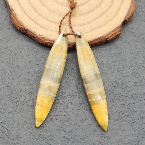 Natural BumbleBee Jasper Earring Beads 49*9*4mm, 5.8g
