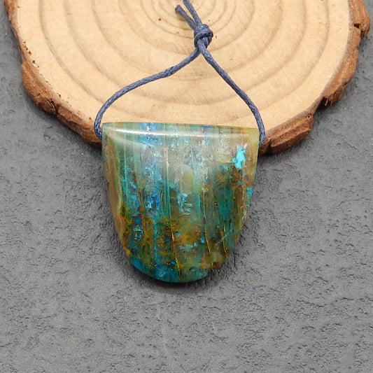 Natural Chrysocolla Pendant Bead 27*27*9mm, 10.8g