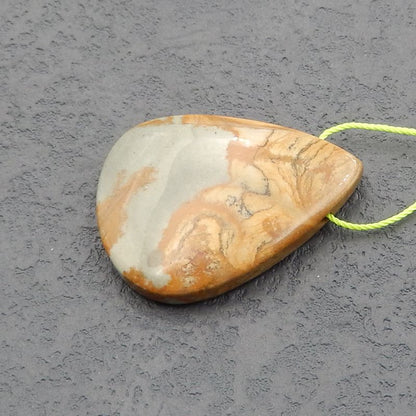 Perle pendentif Jaspe Image, 40x30x7mm, 12.9g