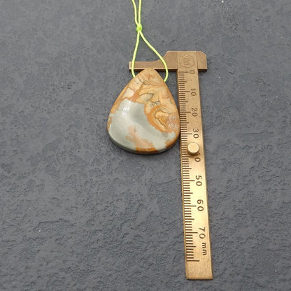 Perle pendentif Jaspe Image, 40x30x7mm, 12.9g