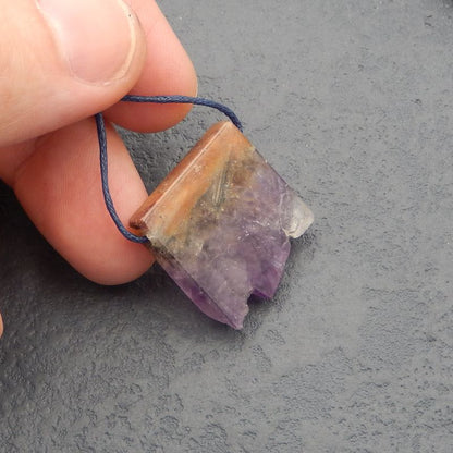 Natural Amethyst Pendant Bead 25x23x3mm, 7.8g