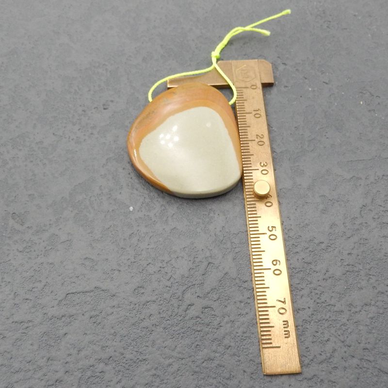 Perle pendentif en jaspe, 40x34x7mm, 15g