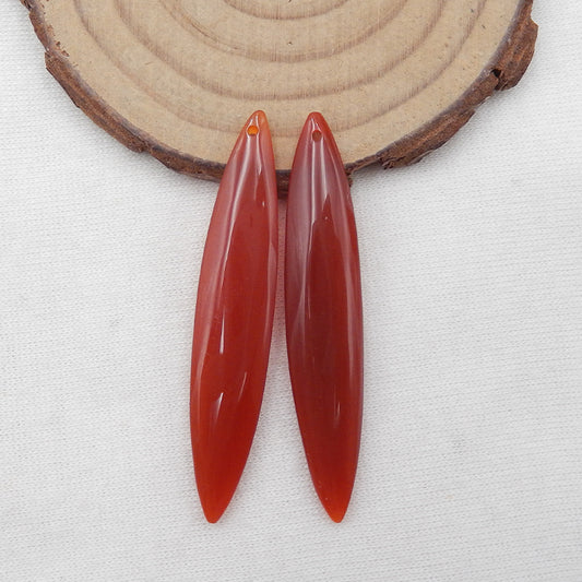Natural Red Agate Earring Beads 50x10x4mm, 6.5g