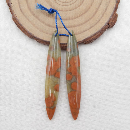 Natural Ocean Jasper Earring Beads 50x8x4mm, 5.9g