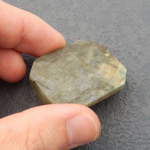 Natural Labradorite Carved Buddha Cabochon 43x36x10mm, 24.8g