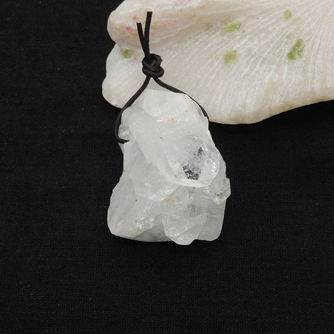 Natural Druzy Quartz Pendant Bead 47x36x29mm, 54.2g