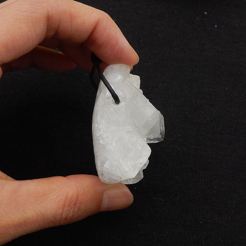 Natural Druzy Quartz Pendant Bead 47x36x29mm, 54.2g