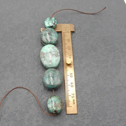 5 pcs Natural Turquoise Pendant Beads 26x19x10mm, 15x13x7mm, 24.1g