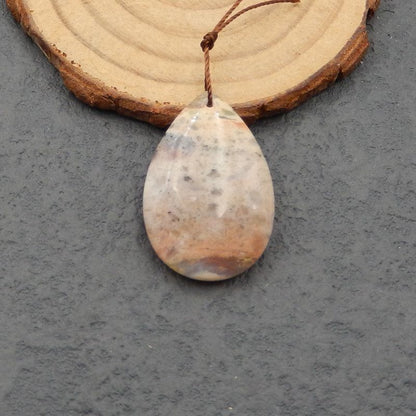 Perle pendentif goutte de jaspe océan naturel, 30 x 20 x 8 mm, 6,2 g