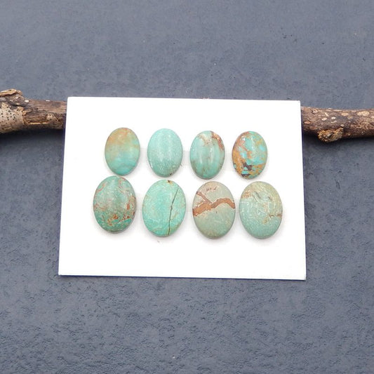 8 pcs Natural Turquoise Cabochons 15*12*4mm, 12*8*4mm, 8.7g