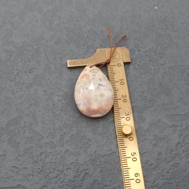 Perle pendentif goutte de jaspe océan naturel, 30 x 20 x 8 mm, 6,2 g