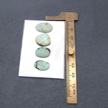 4 pcs Natural Turquoise Cabochons 15*9*3mm, 16*15*3mm, 4.4g