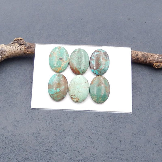 6 pcs Natural Turquoise Cabochons 18*13*4mm, 18*14*4mm, 8.9g