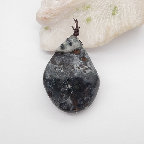 Natural Amethyst Pendant Bead 55x42x22mm, 65g