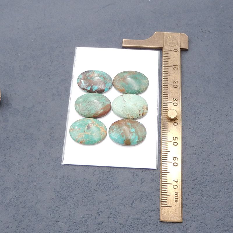 6 pcs Natural Turquoise Cabochons 18*13*4mm, 18*14*4mm, 8.9g
