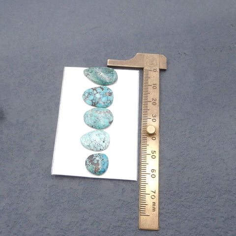 5 PCS Natural Turquoise Cabochons 20*11*3mm, 12*11*3mm, 5.3g