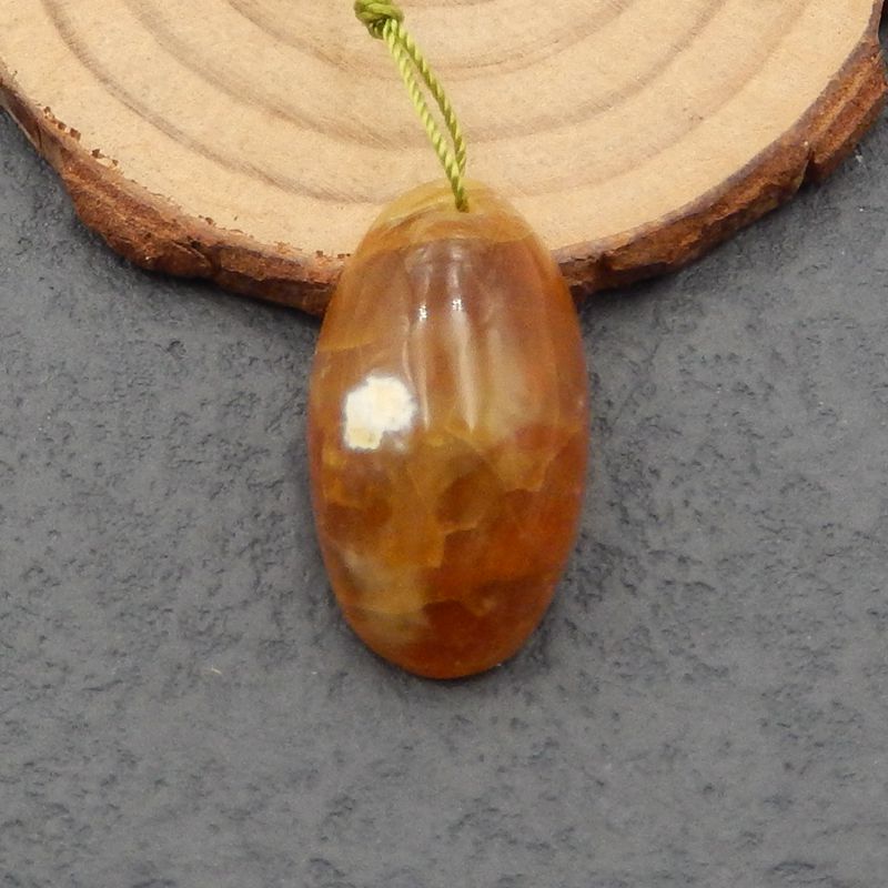Natural Agate Pendant Bead 29x17x12mm, 6.7g