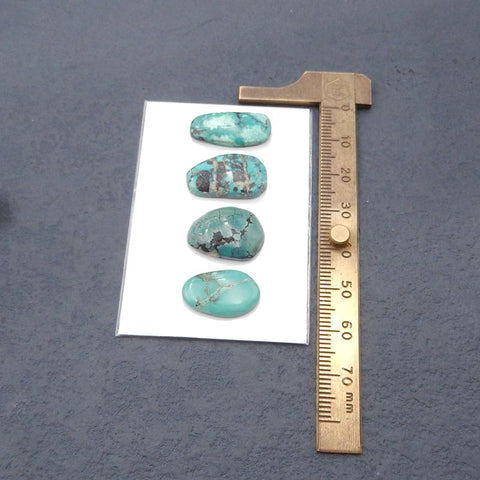 4 PCS Natural Turquoise Cabochons 21*9*4mm, 11*18*4mm, 6.1g