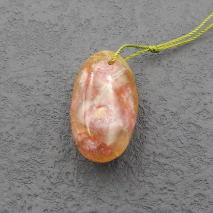 Perle pendentif en pierres précieuses de jaspe océanique naturel, 29x17x12mm, 6.7g