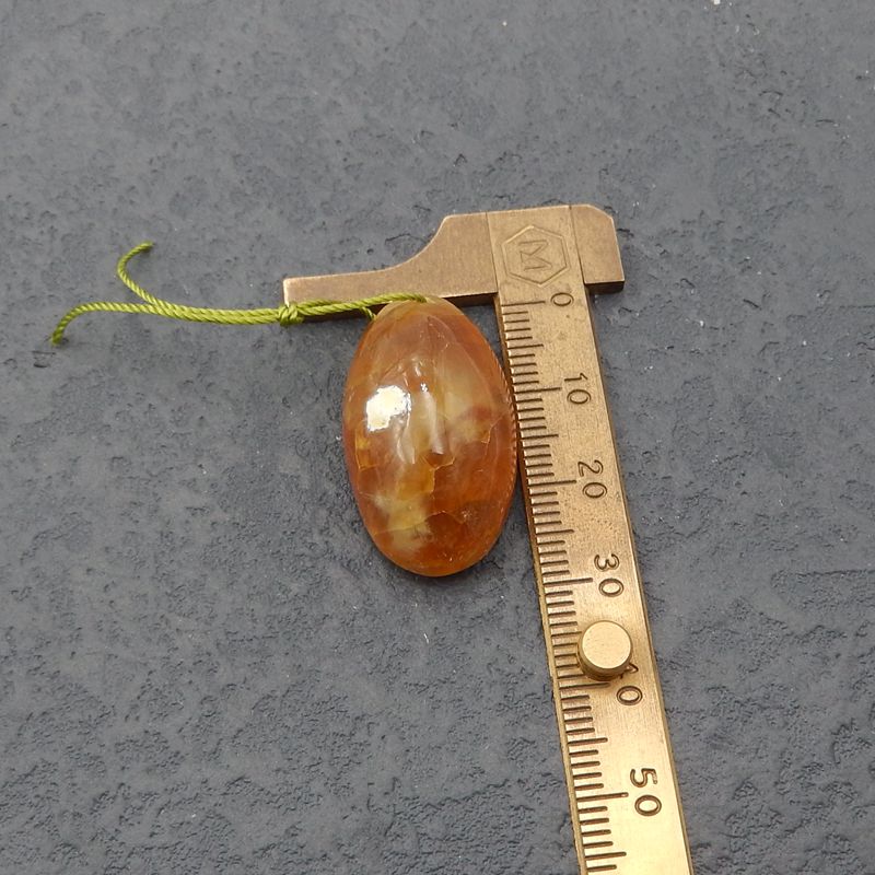 Perle pendentif en pierres précieuses de jaspe océanique naturel, 29x17x12mm, 6.7g