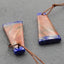 Intarsia of Lapis Lazuli and Red Creek Earring Beads 29x13x4mm, 4.6g