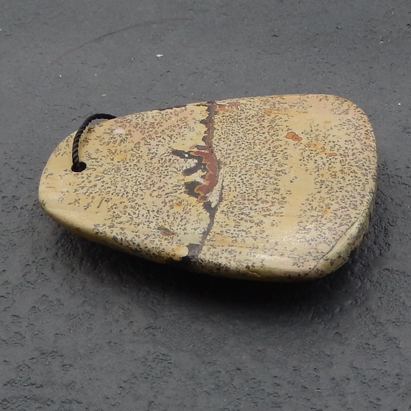 Perle pendentif en pierre gemme naturelle Chohua Jasper, 45x33x8mm, 17.6g