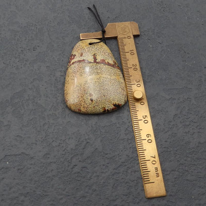 Perle pendentif en pierre gemme naturelle Chohua Jasper, 45x33x8mm, 17.6g