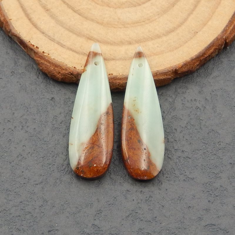 Natural Chrysoprase Earring Beads 33*10*4mm, 4.2g