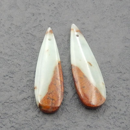 Natural Chrysoprase Earring Beads 33*10*4mm, 4.2g