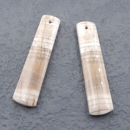 Natural Wood Fossil Earring Beads 40*10*4mm, 5.5g